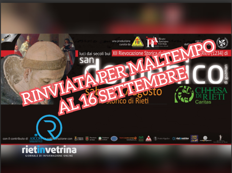 San Domenico di Guzman 2022 – RINVIATA PER MALTEMPO AL 16 SETTEMBRE 2022