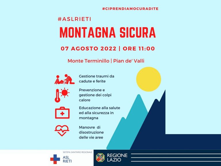 ASL Rieti il 7 agosto sul Terminillo con l’evento “Montagna Sicura”