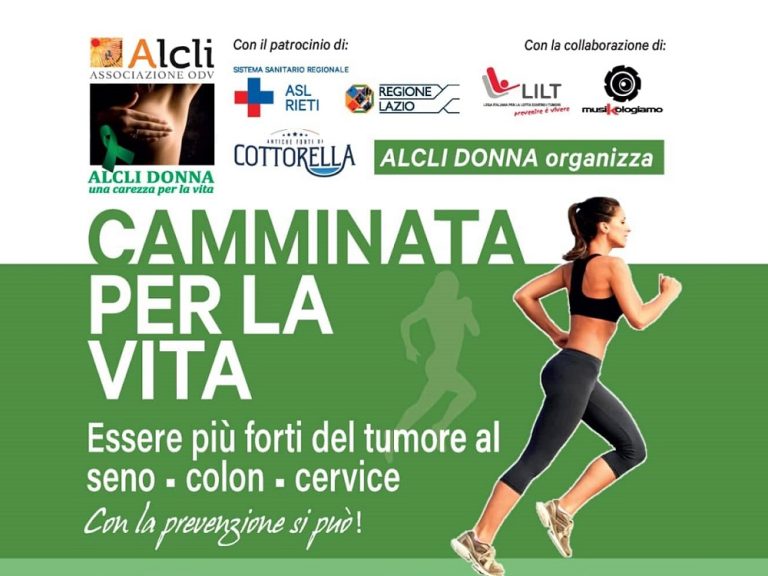 Domenica 2 ottobre torna a Rieti la “Camminata per la vita” di ALCLI Donna