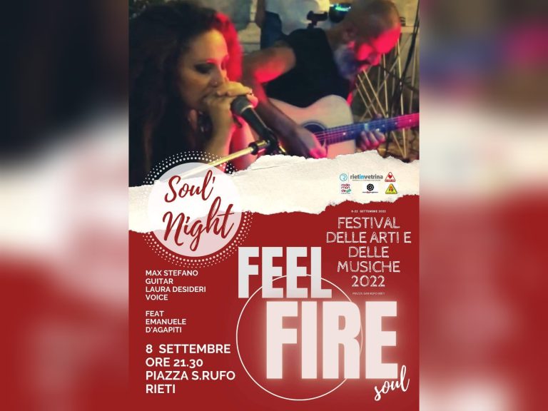 L’8 settembre in piazza San Rufo a Rieti “Feel Fire Soul & Emanuele D’Agapiti” in concerto