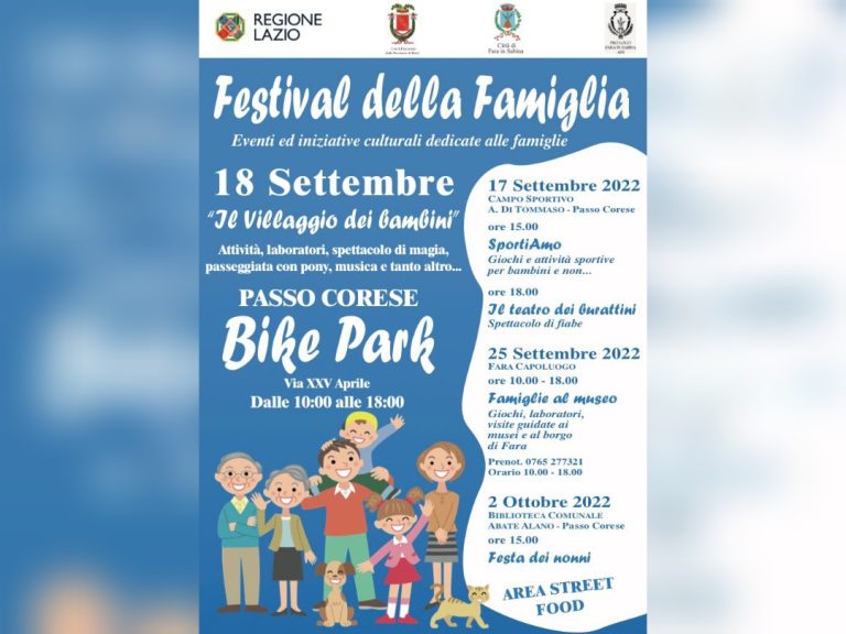 Fara in Sabina, in arrivo la seconda edizione del Festival della Famiglia