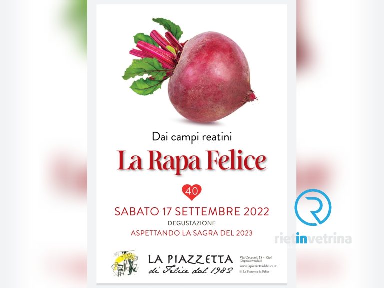 “La rapa Felice”, sabato 17 settembre a Rieti