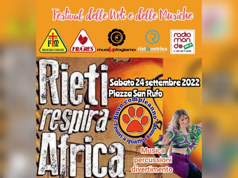 “Rieti respira Africa”, il 24 settembre a piazza San Rufo
