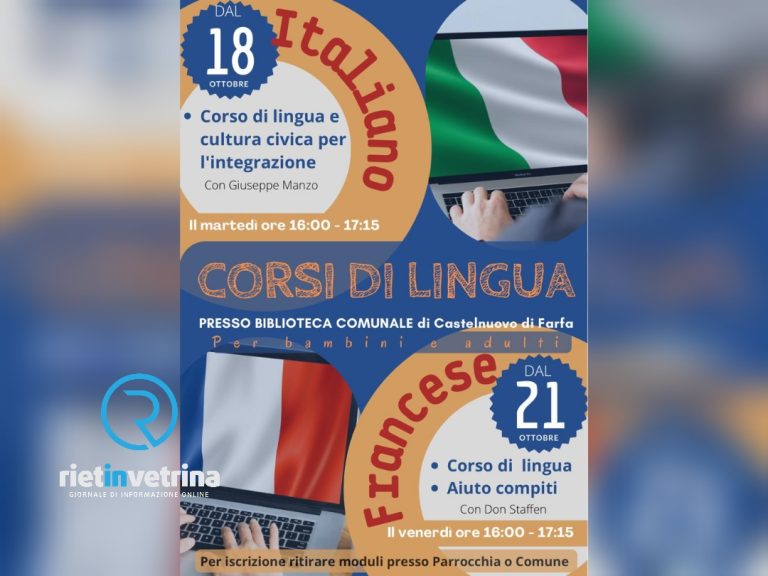 Comune e Parrocchia di Castelnuovo di Farfa organizzano corsi di lingua e di cultura civica