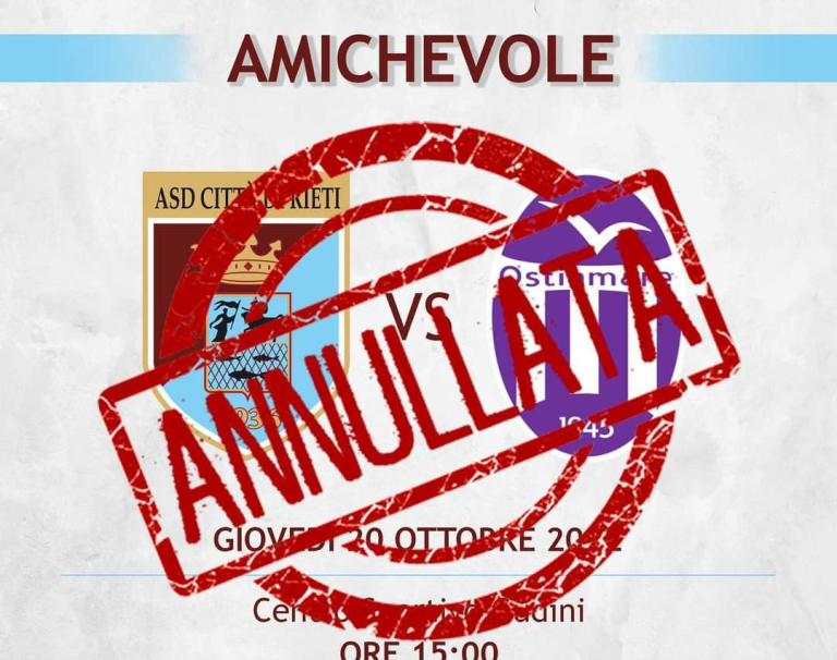 Rinviata l’amichevole ASD Città di Rieti vs Ostia Mare