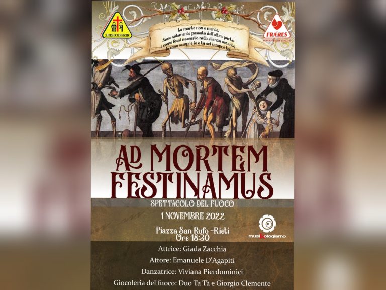 Il 1° novembre Danze Macabre in piazza San Rufo: “Ad mortem festinamus”