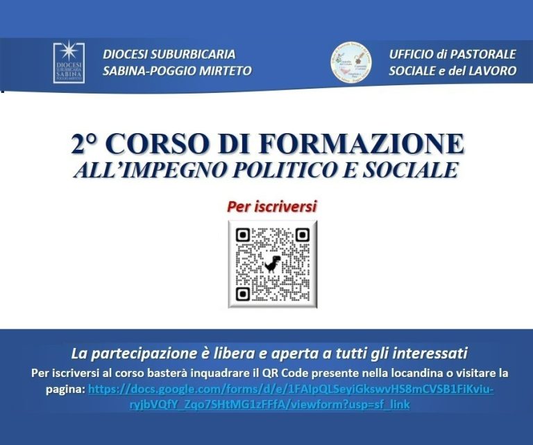 II edizione Corso di Formazione all’Impegno Politico e Sociale organizzato dalla Diocesi di Sabina – Poggio Mirteto