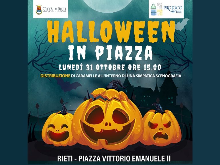 Il 31 ottobre Halloween in piazza del Comune a Rieti con distribuzione di caramelle