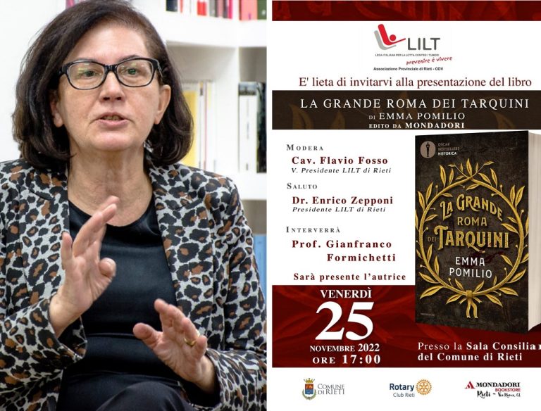 LILT Rieti presenta il libro di Emma Pomilio. Il 25 novembre nell’aula consiliare del Comune