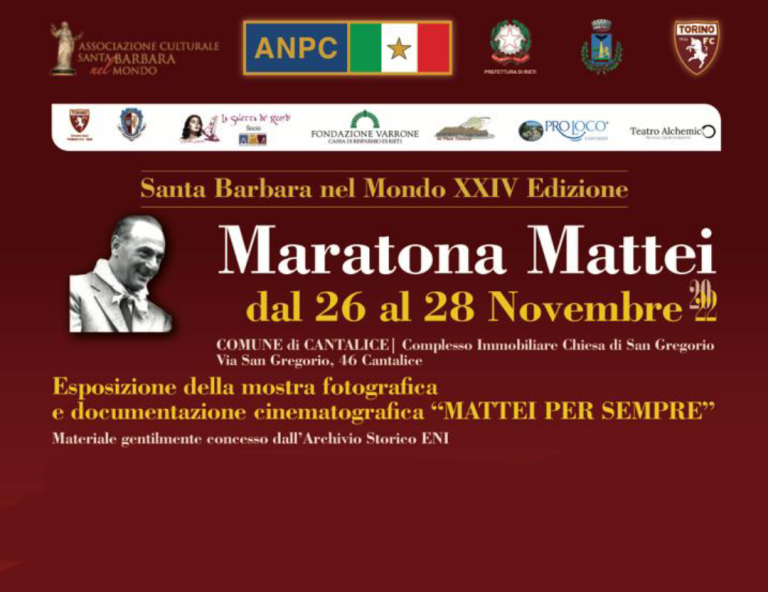Maratona Mattei, dal 26 al 28 novembre a Cantalice