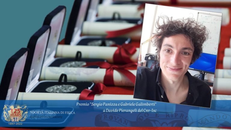 Davide Pierangeli natio di Cottanello, ricercatore CNR-ISC, ha ricevuto il Premio SIF 2022
