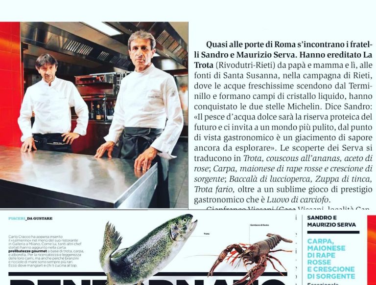 Su Panorama di questa settimana i fratelli Serva e la cucina con pesce d’acqua dolce