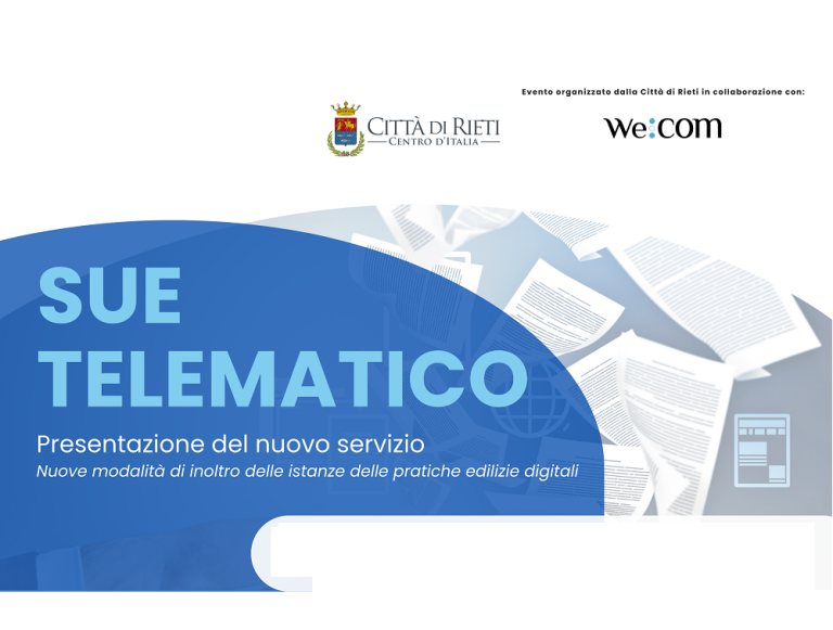 Rivoluzione digitale nelle pratiche edilizie, il 20 dicembre il Comune di Rieti presenta il nuovo SUE telematico