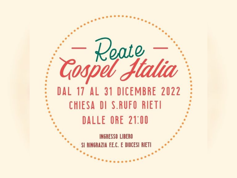 Manca pochissimo alla prima edizione del “Reate Gospel Italia e non solo”