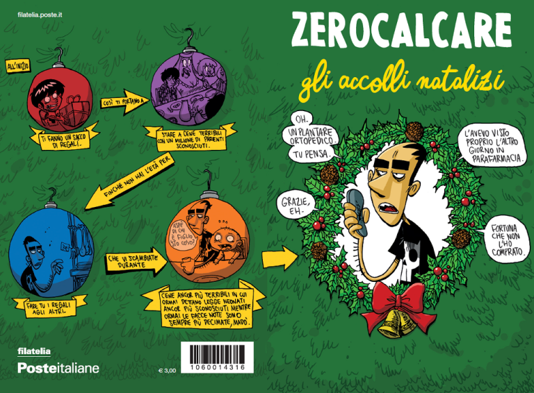 Un biglietto di auguri natalizi disegnato da Zerocalcare