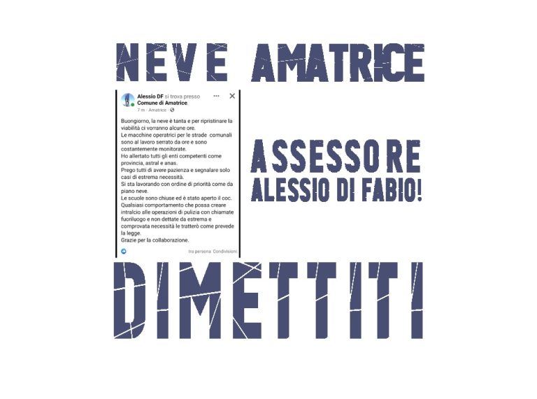 Amatrice e frazioni – Ricostruiamo insieme: “Piano neve del Comune? Esistente sulla carta, ma non nella realtà”