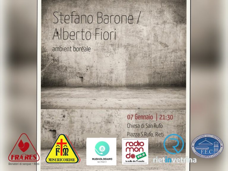Sabato 7 gennaio Stefano Barone e Alberto Fiori in concerto nella Chiesa di San Rufo