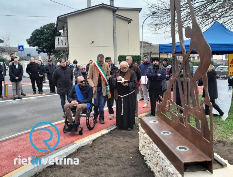 Inaugurati la nuova rotatoria di Poggio Bustone e il monumento ai caduti della strada
