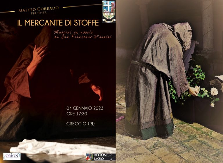 Il 4 gennaio a Greccio il Musical in Assolo “Il Mercante di Stoffe”