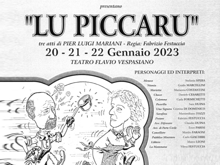 Al Vespasiano torna “Lu Piccaru” a cura di GAD Pier Luigi Mariani e GAD Sipario Aperto