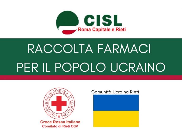 CISL e CRI di Rieti organizzano raccolta farmaci da inviare in Ucraina ad un anno dall’inizio della guerra