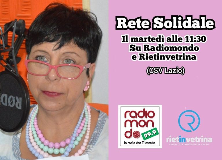 Rete Solidale: il 14 marzo Consultorio Diocesano, Atletica Sport e Terapia, ALCLI Donna ospiti di Radiomondo e Rietinvetrina