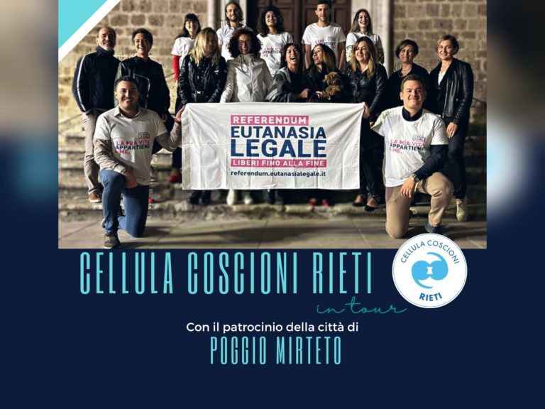Cellula Coscioni in Tour, il 18 marzo a Poggio Mirteto