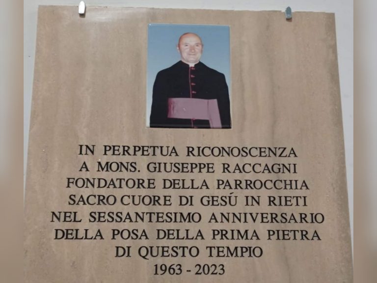 Rieti, svelata la targa in memoria di monsignor Giuseppe Raccagni