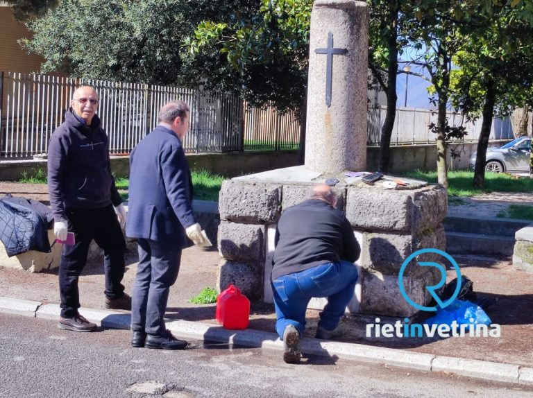 ANPI Rieti bonifica il monumento di Quattro Strade in memoria delle vittime del nazifascismo