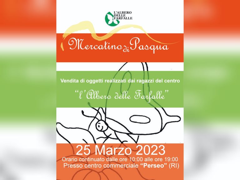 Sabato 25 marzo a Rieti il Mercatino di Pasqua dell’Albero delle Farfalle