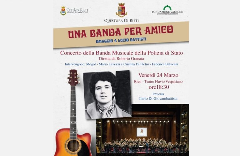 “Una banda per amico”, il 24 marzo al Teatro Flavio Vespasiano concerto-omaggio a Lucio Battisti