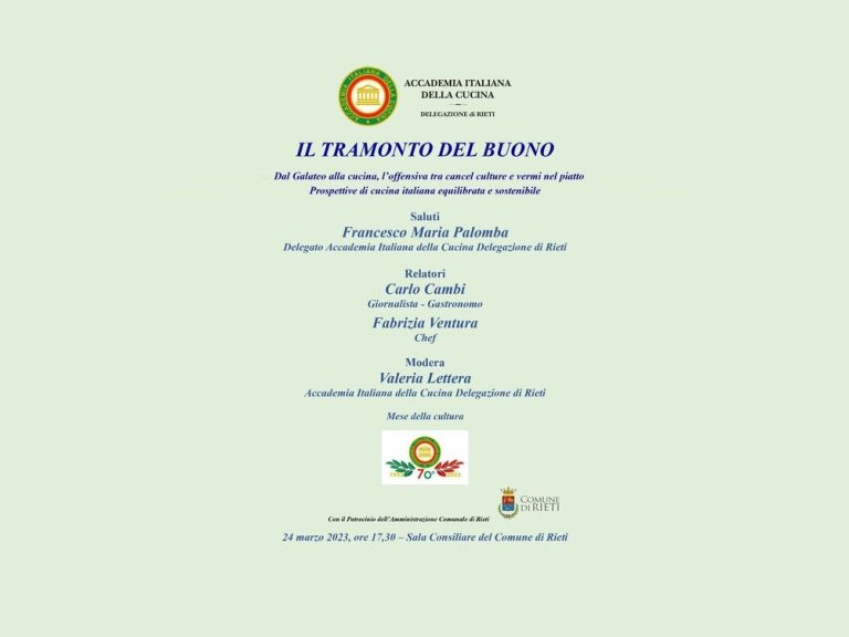 Il 24 marzo a Rieti il convegno “Il tramonto del buono”