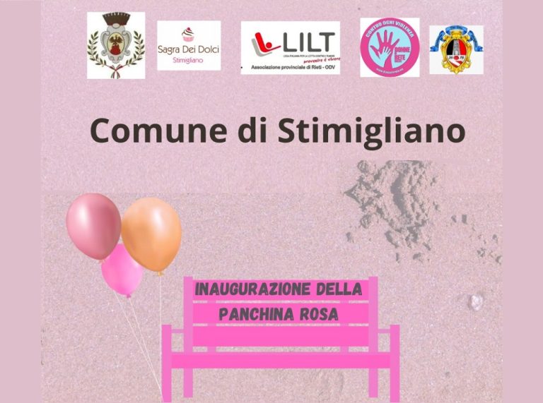 Installazione Panchina Rosa a Stimigliano, Amministrazione comunale: Prevenire è fondamentale