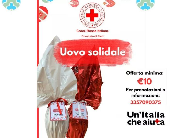 Arrivano le Uova di Pasqua della Croce Rossa Italiana di Rieti