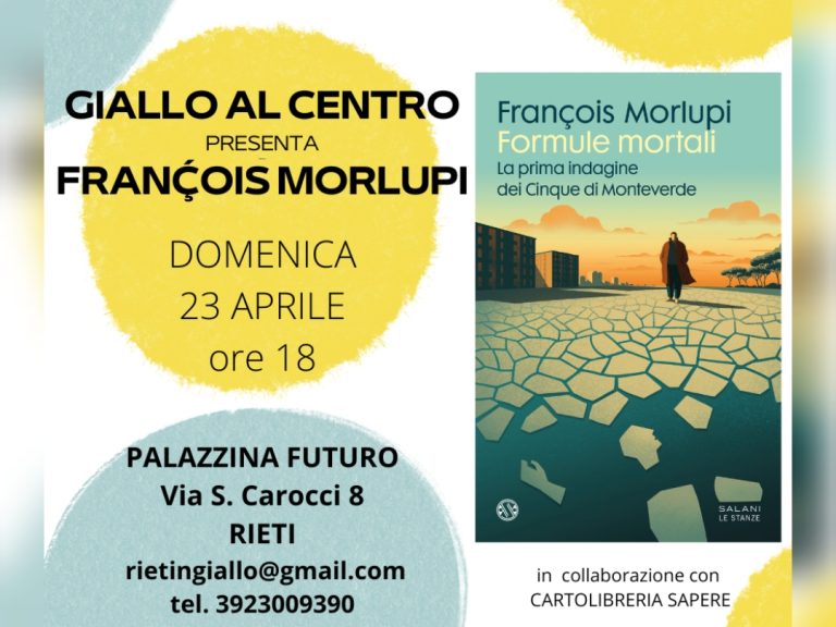 Il 23 aprile a Rieti la presentazione del libro “Formule Mortali”