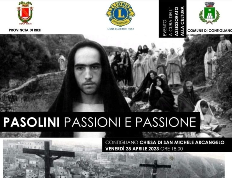 Il 28 aprile a Contigliano “Pasolini passioni e passione”