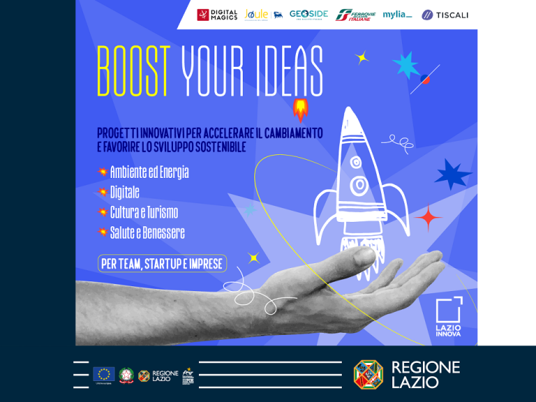 Regione Lazio e Lazio Innova lanciano la nuova call di “Boost Your Ideas”