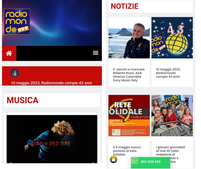E’ online il nuovo sito internet di Radiomondo