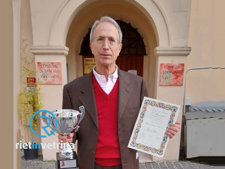 Vittorio Rocchi di Baccarecce (Pescorocchiano) 1° al Premio di Poesia San Bernardino