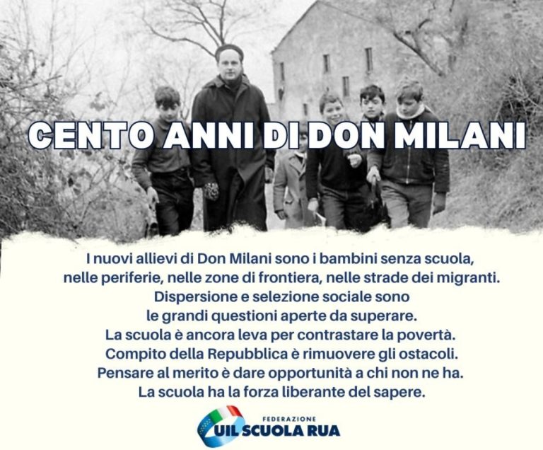 Cento anni di don Milani. Il ricordo della UIL Scuola