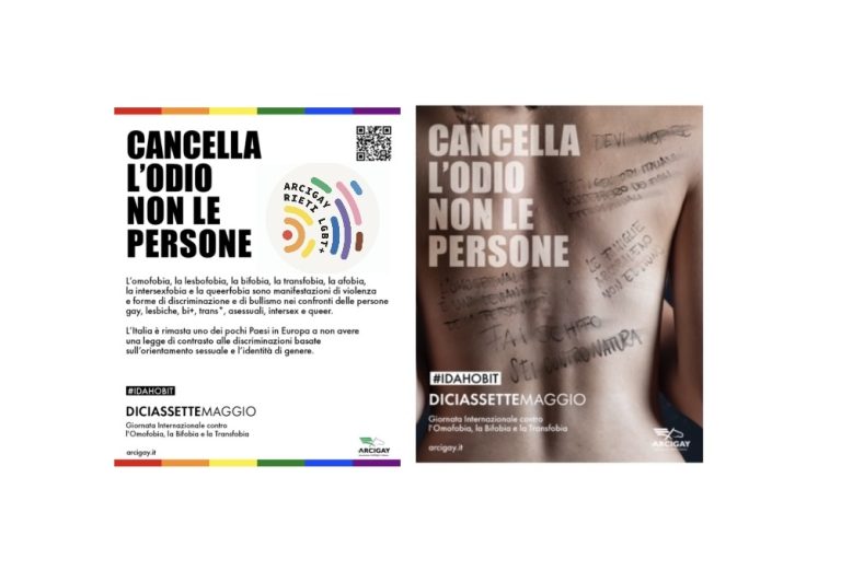 Arcygay Rieti celebra la Giornata Internazionale contro l’omolesbobitransfobia: “Cancella l’odio, non le persone”