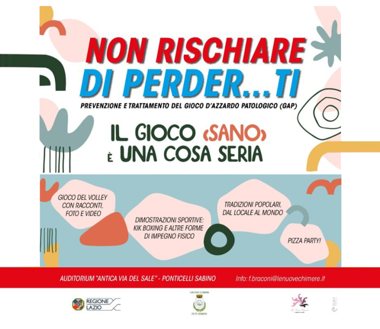 Il 3 giugno a Ponticelli Sabino evento dedicato al gioco sano