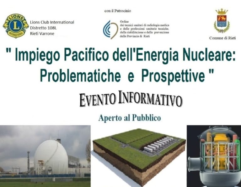 Convegno “Impiego Pacifico dell’Energia Nucleare: Problematiche e Prospettive”