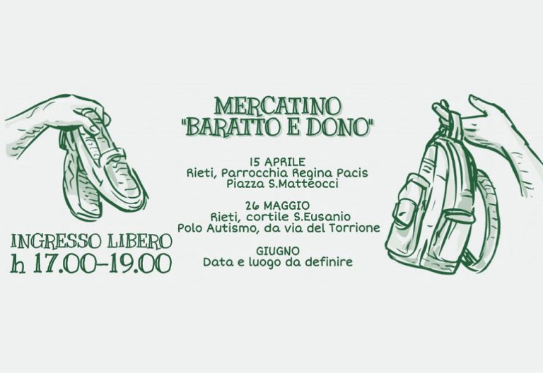 Torna il Mercatino del baratto e del dono, il 26 maggio al Centro Sant’Eusanio