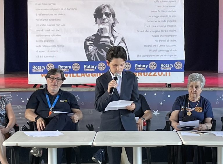 Il baby sindaco di Fiamignano, Federico Cosentino, al Rotary Campus per la settimana dell’inclusività