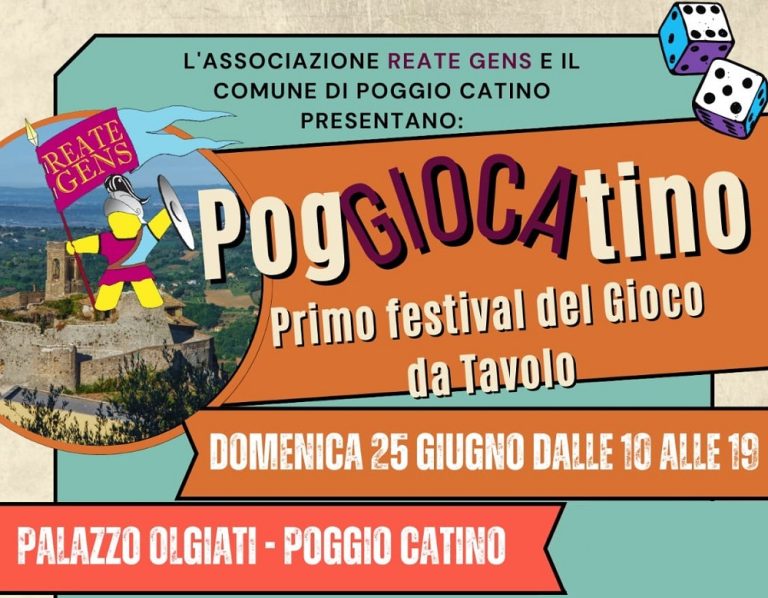Il 25 giugno a Poggio Catino si terrà “PogGIOCAtino”, dedicato ai giochi da tavolo