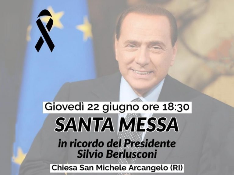 Forza Italia Rieti ricorda Silvio Berlusconi con una Santa Messa a San Michele Arcangelo