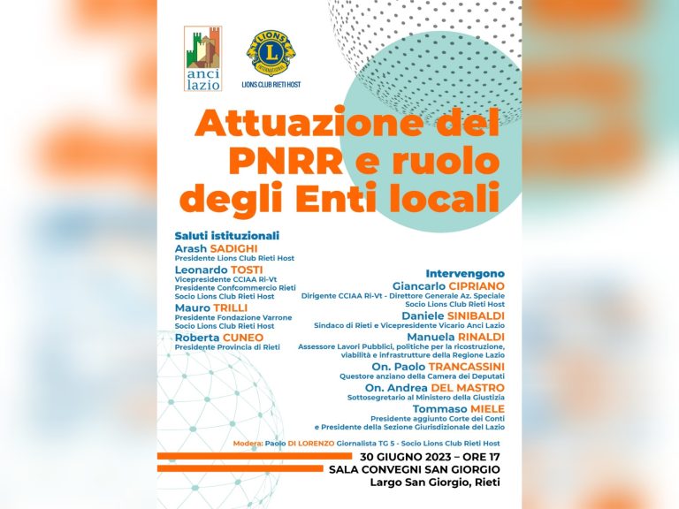 Attuazione del PNRR e ruolo degli Enti locali. Il 30 giugno a largo San Giorgio