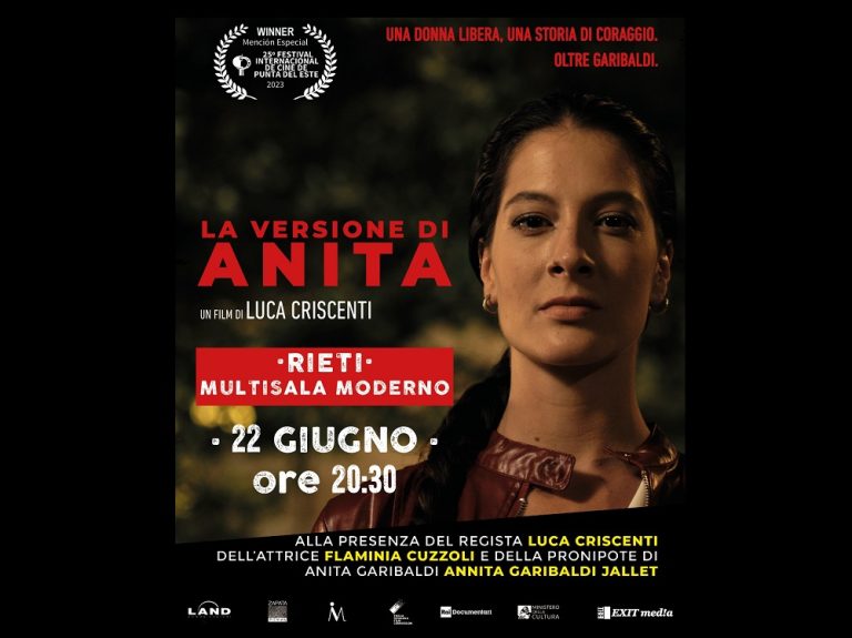 “La versione di Anita”, il film girato a Rieti in proiezione il 22 giugno