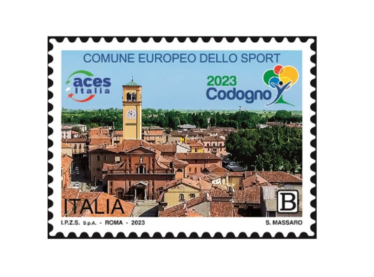 Emesso francobollo dedicato a Codogno, Comune europeo dello sport